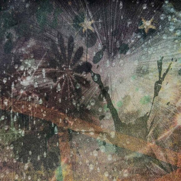 Night Sky in Cosmic Virgo Brown Square Pure Silk Scarf - Picture 10 of 10